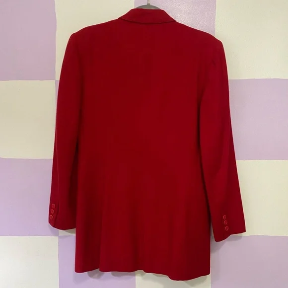 Vintage Red Double-breasted Blazer - Picture 12 of 15